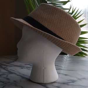 Panama style wheat color straw hat